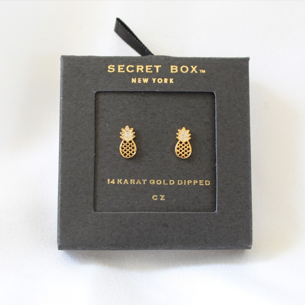 14 Karat Gold Dipped Pineapple Earrings
